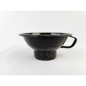 Vintage‎ Enamel Canning Funnel Handle Speckled Enamelware Country Kitchen Decor